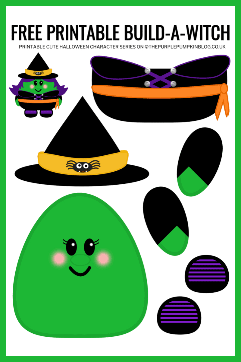 Build-A-Witch! Free Printable Halloween Paper Craft For Kids pertaining to Free Printable Witch Template