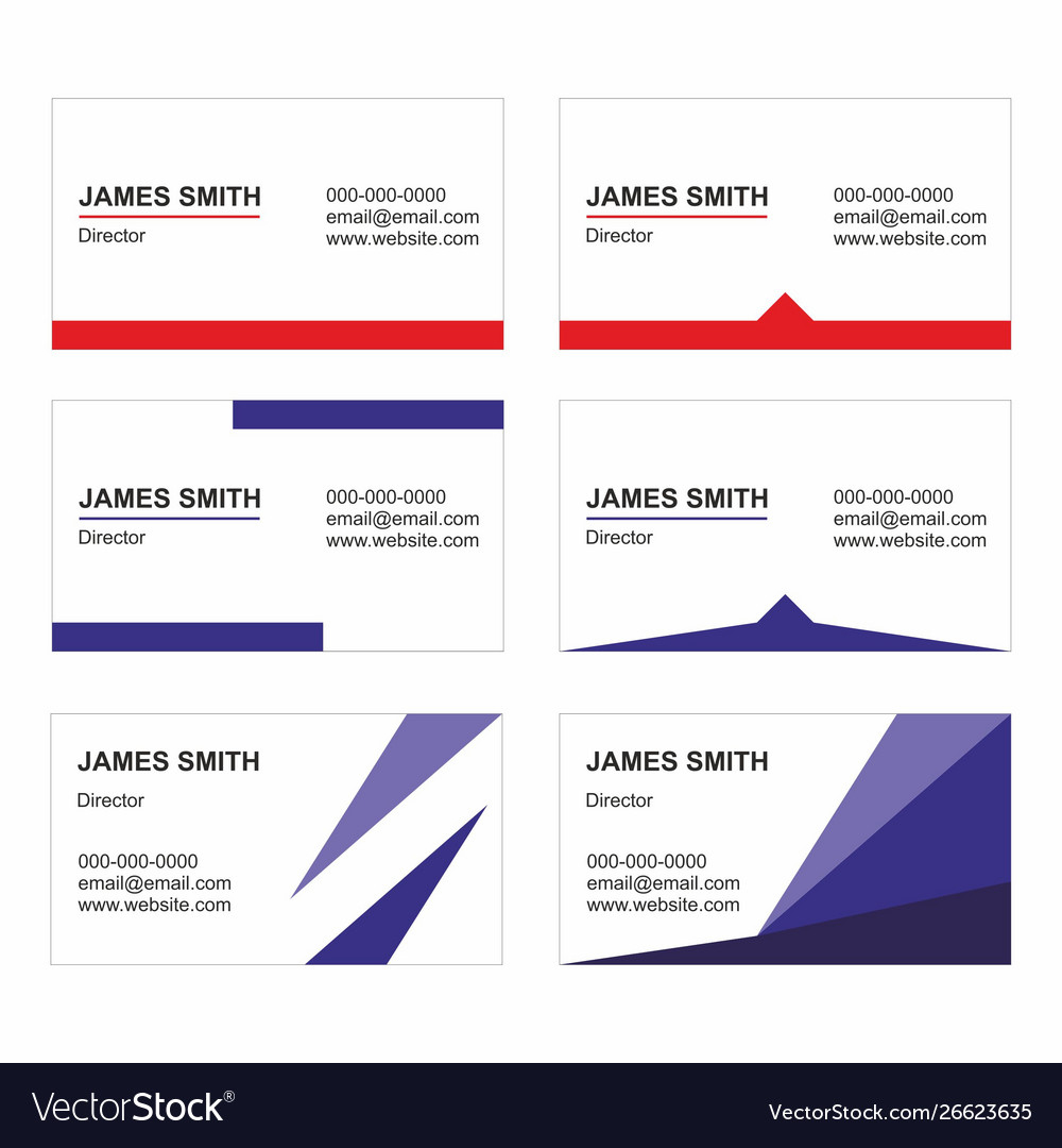 Business Card Templates Set - Printable Royalty Free Vector with Printable Business Card Template