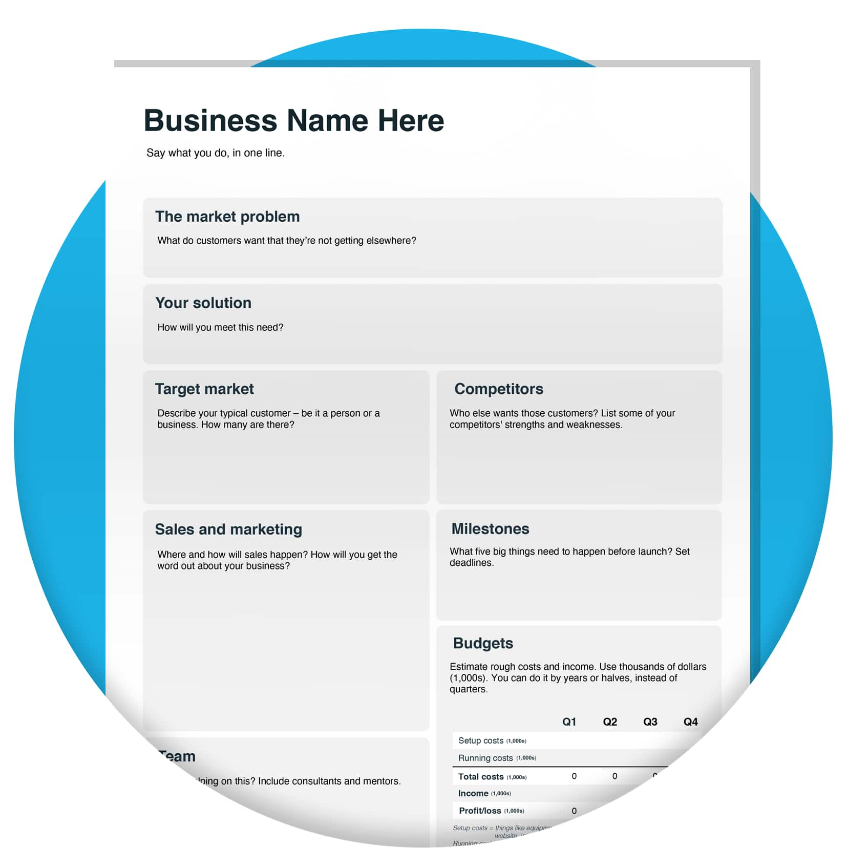 Business Plan Templates – Create A Business Plan | Xero Us in Business Plan Template Free Printable