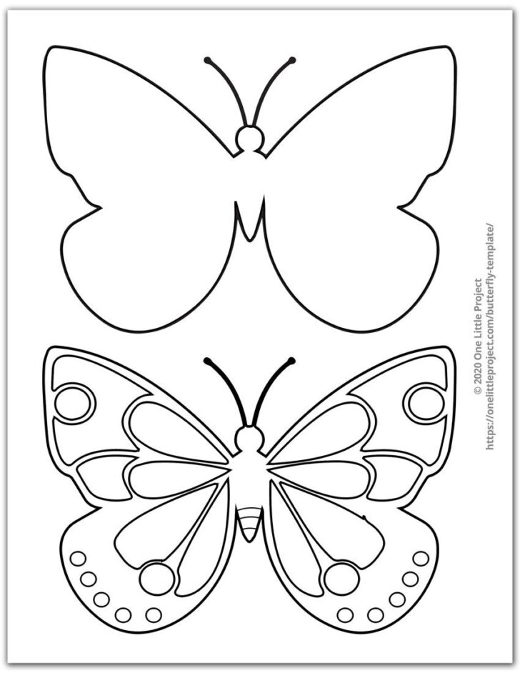 Cut Out Printable 3D Butterfly Template