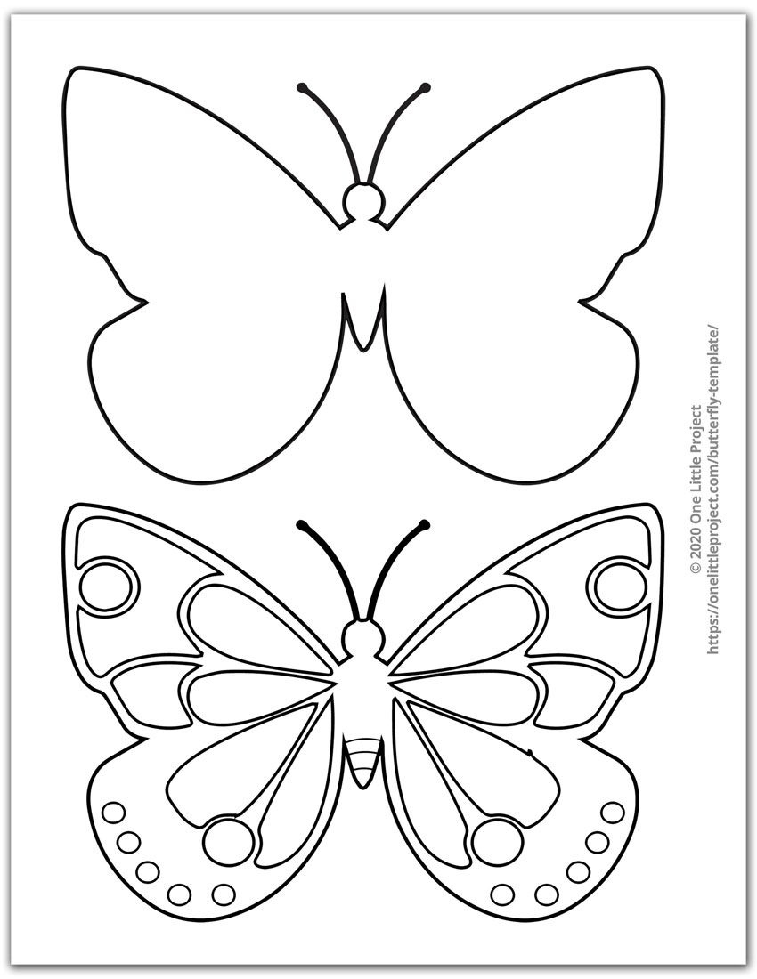 Butterfly Template inside Cut Out Printable 3D Butterfly Template