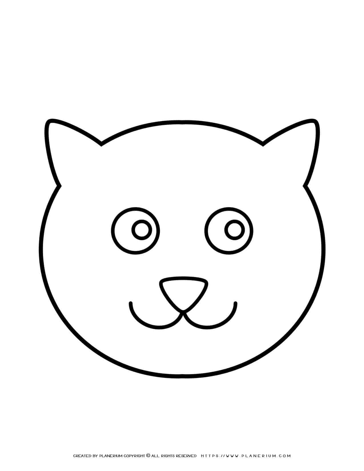 Cat Face Outline - Free Printable Template | Planerium with regard to Printable Cat Face Template