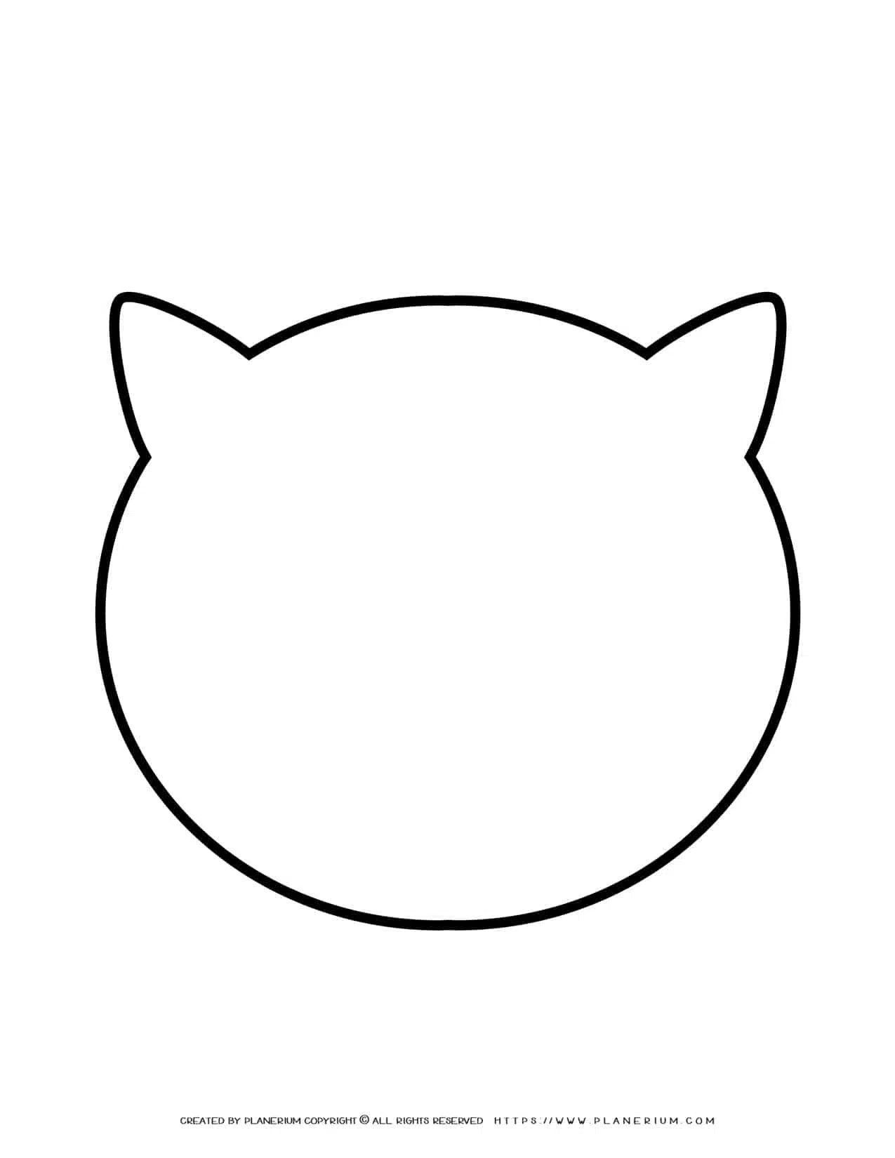 Cat Head Outline - Free Printable Template | Planerium in Printable Cat Face Template