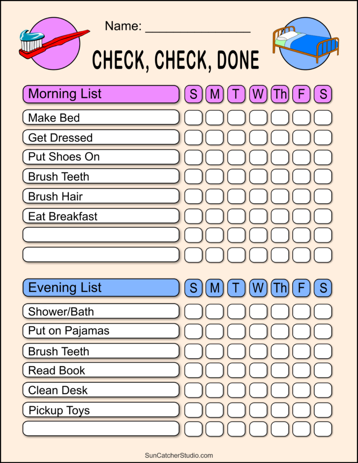 Free Printable Chore List Template