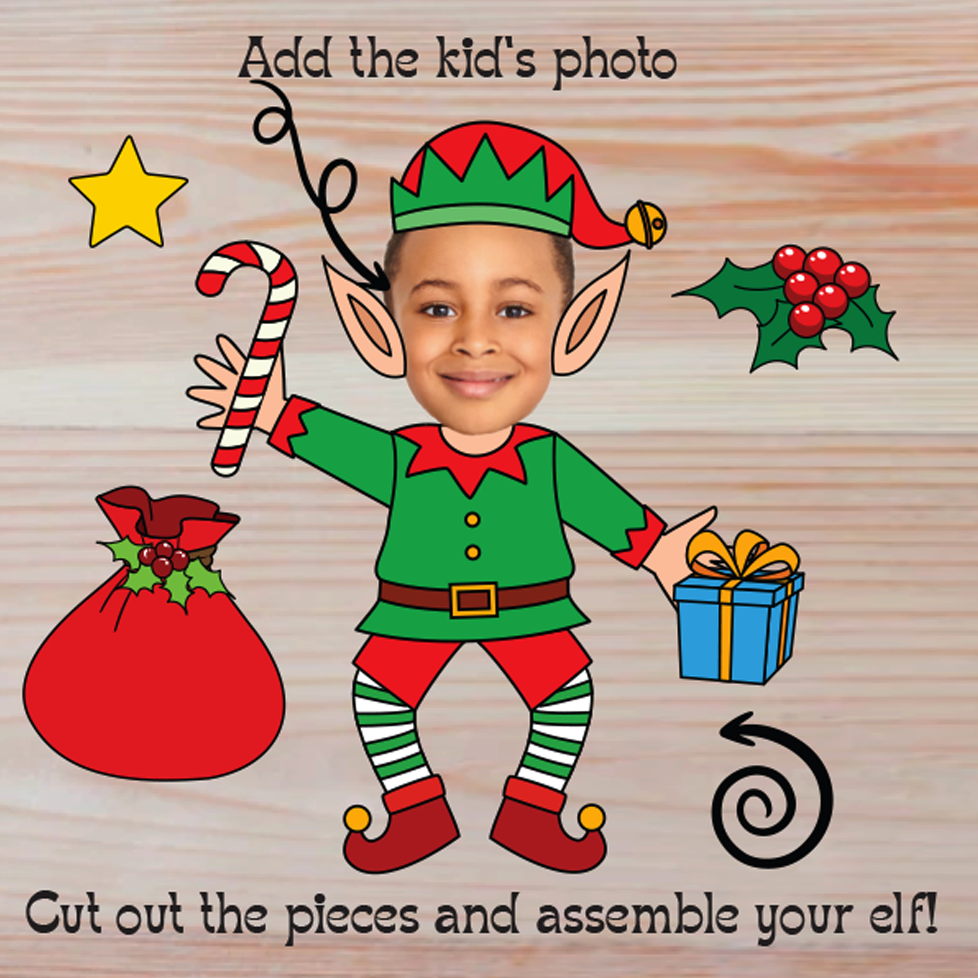 Christmas Craft For Kids | Elf Yourself Diy Christmas Paper Craft with Elf Yourself Printable Template