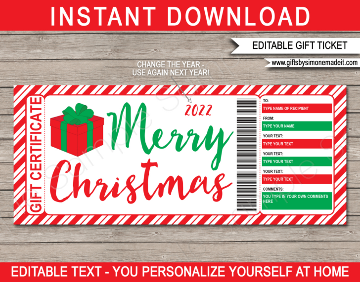 Free Printable Christmas Gift Certificate Templates