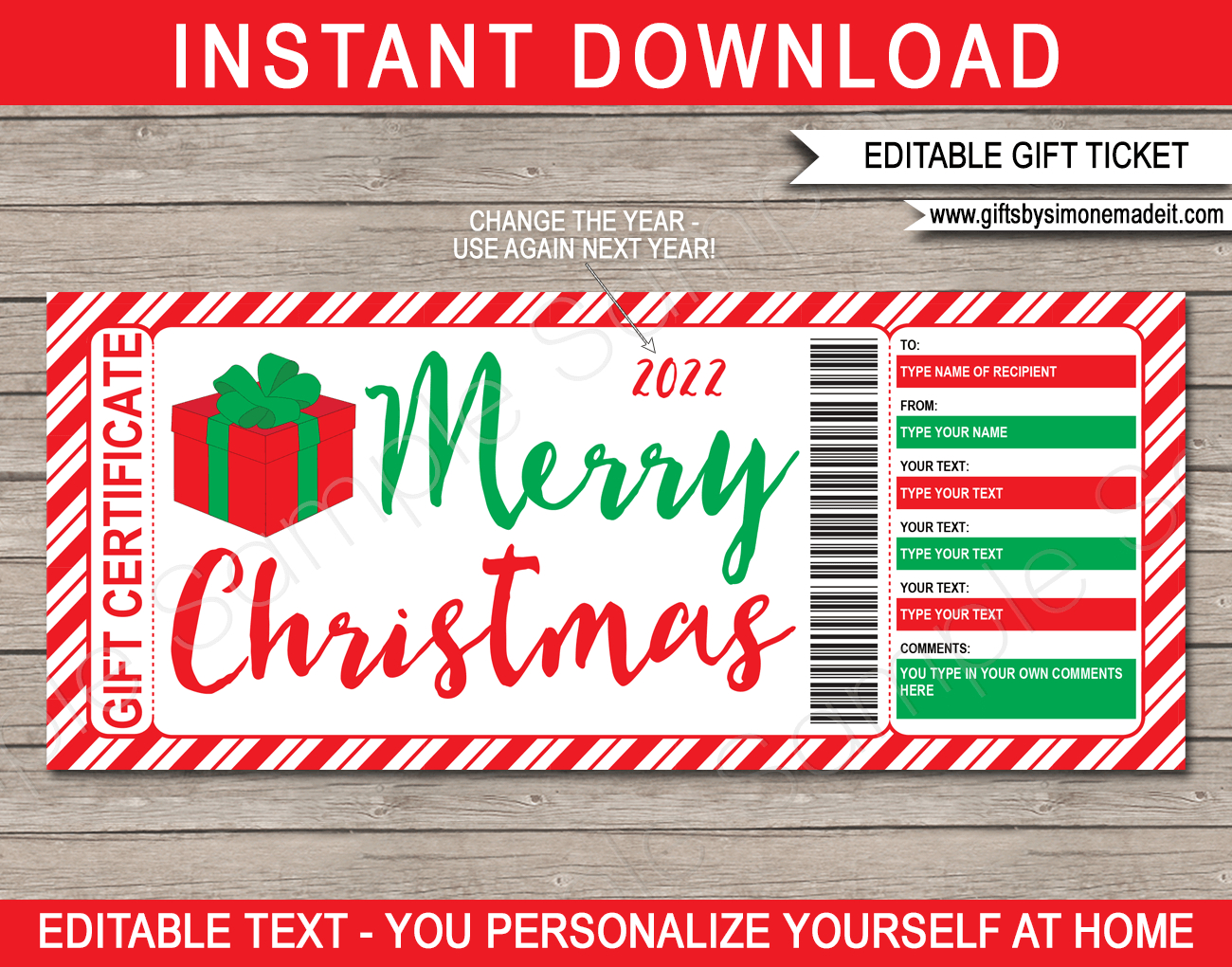 Christmas Gift Certificate Template in Free Printable Christmas Gift Certificate Templates