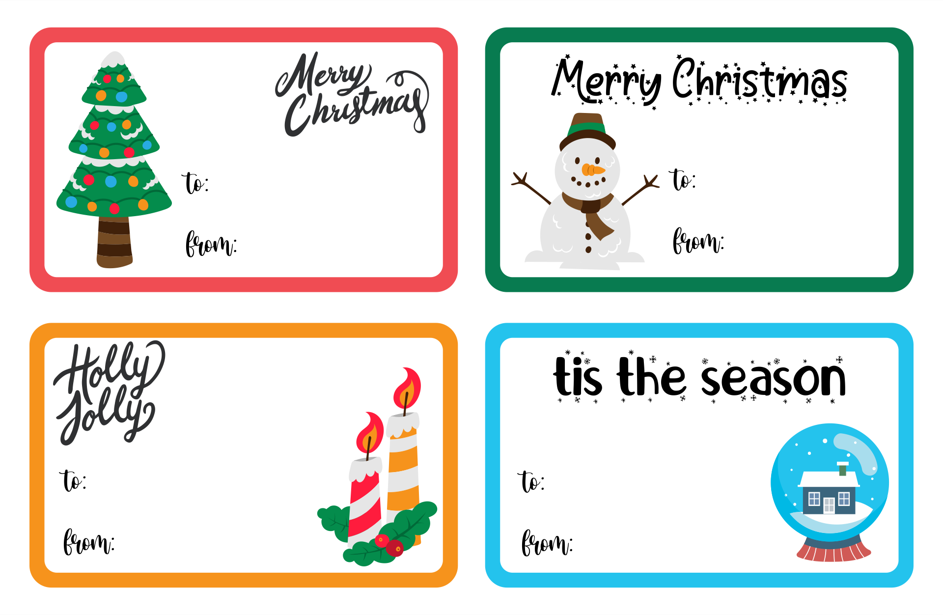 Christmas Gift Tags Templates - 10 Free Pdf Printables | Printablee with Christmas Gift Tag Templates Free Printable