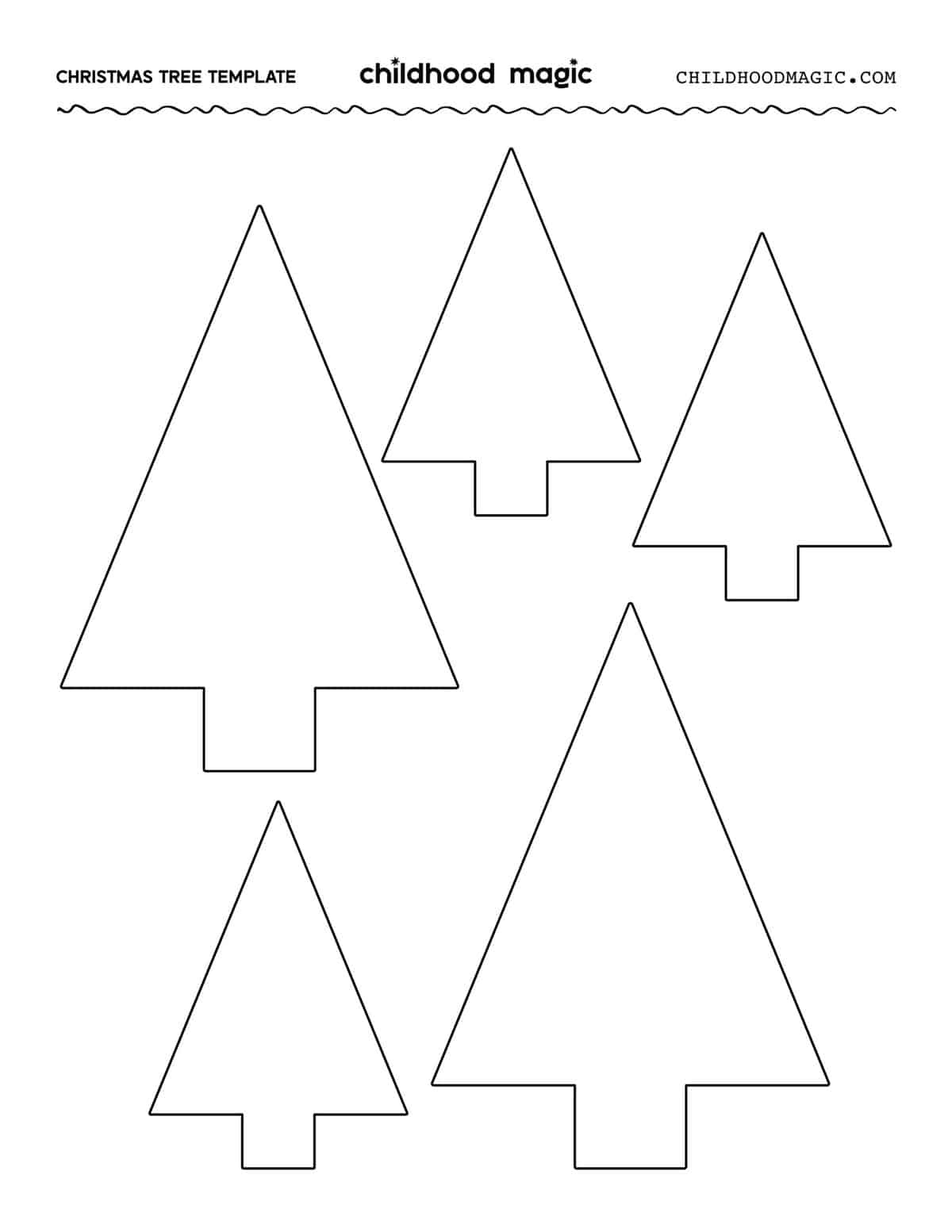 Christmas Tree Outline - Childhood Magic for Christmas Tree Template Printable