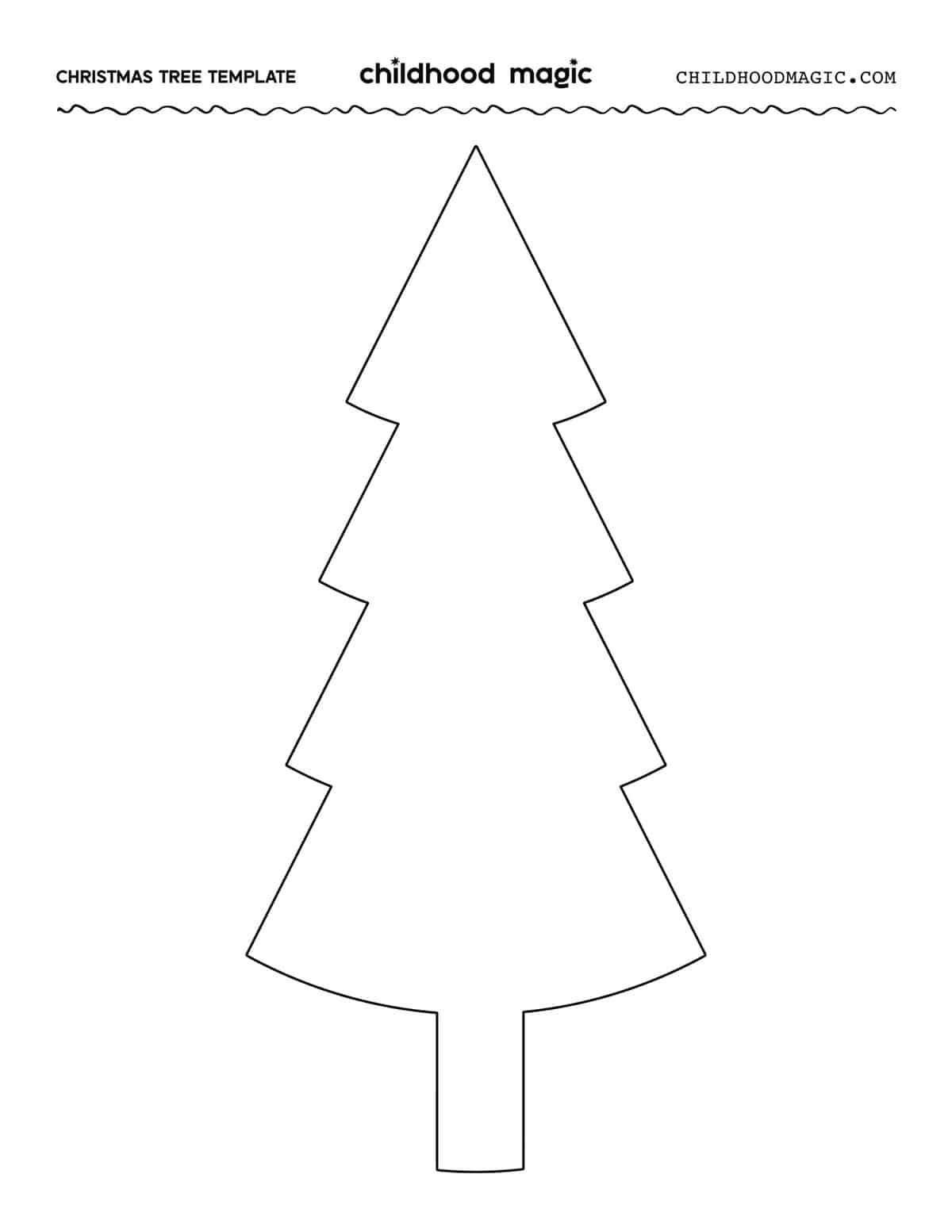 Christmas Tree Outline - Childhood Magic for Free Christmas Tree Template Printable