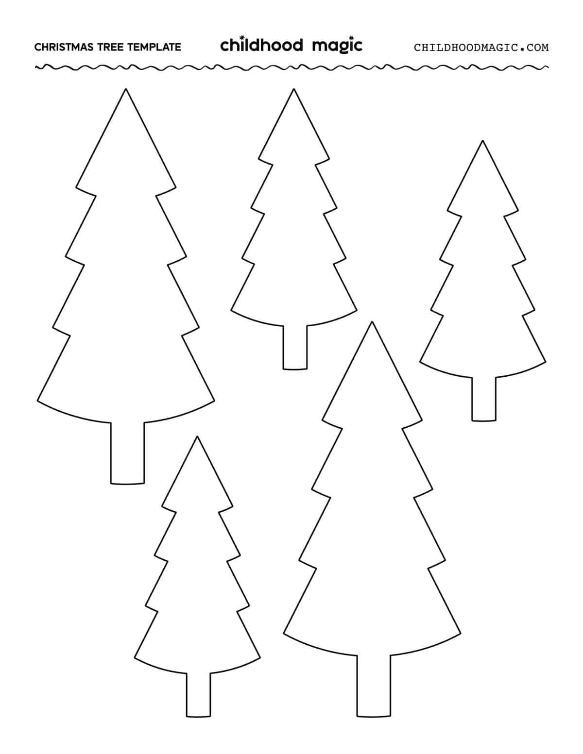 Christmas Tree Outline - Childhood Magic for Full Page Printable Christmas Tree Template