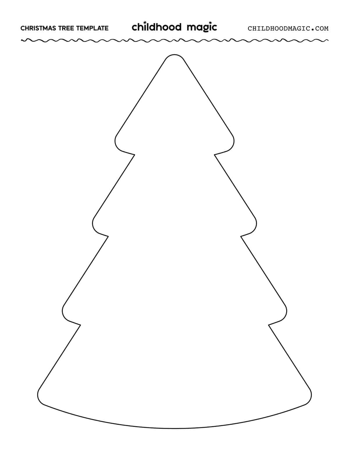 Christmas Tree Outline - Childhood Magic inside Full Page Printable Christmas Tree Template