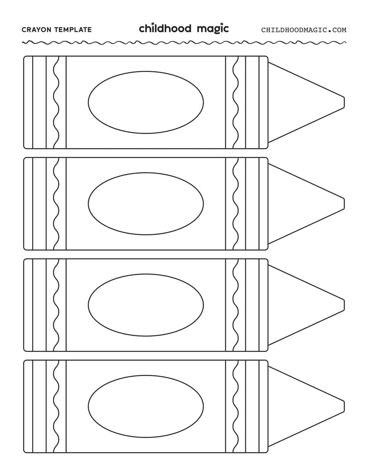 Crayon Template - Childhood Magic with regard to Free Printable Crayon Box Template