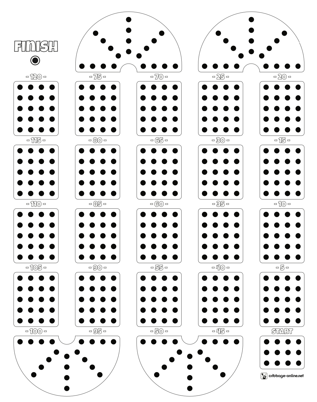 Cribbage Board Template - Cribbage Online for Printable Cribbage Board Templates