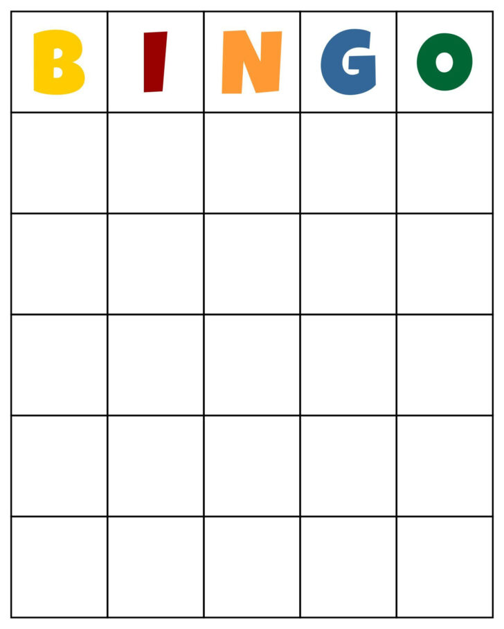 Free Printable Bingo Template