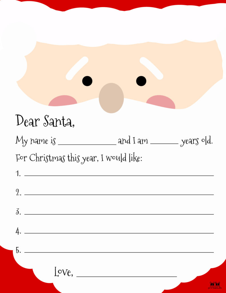 Dear Santa Letter Printables - Free | Printabulls inside Santa Letter Template Printable Free