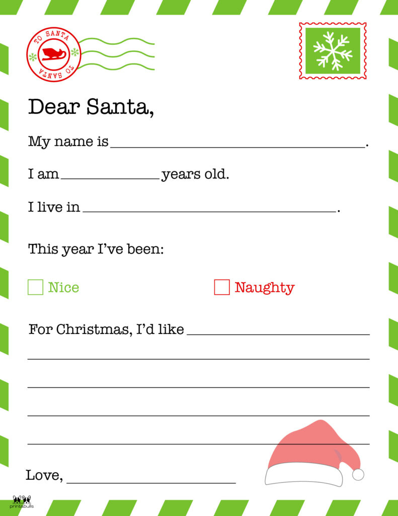 Dear Santa Letter Printables - Free | Printabulls intended for Free Printable Santa Letters Templates