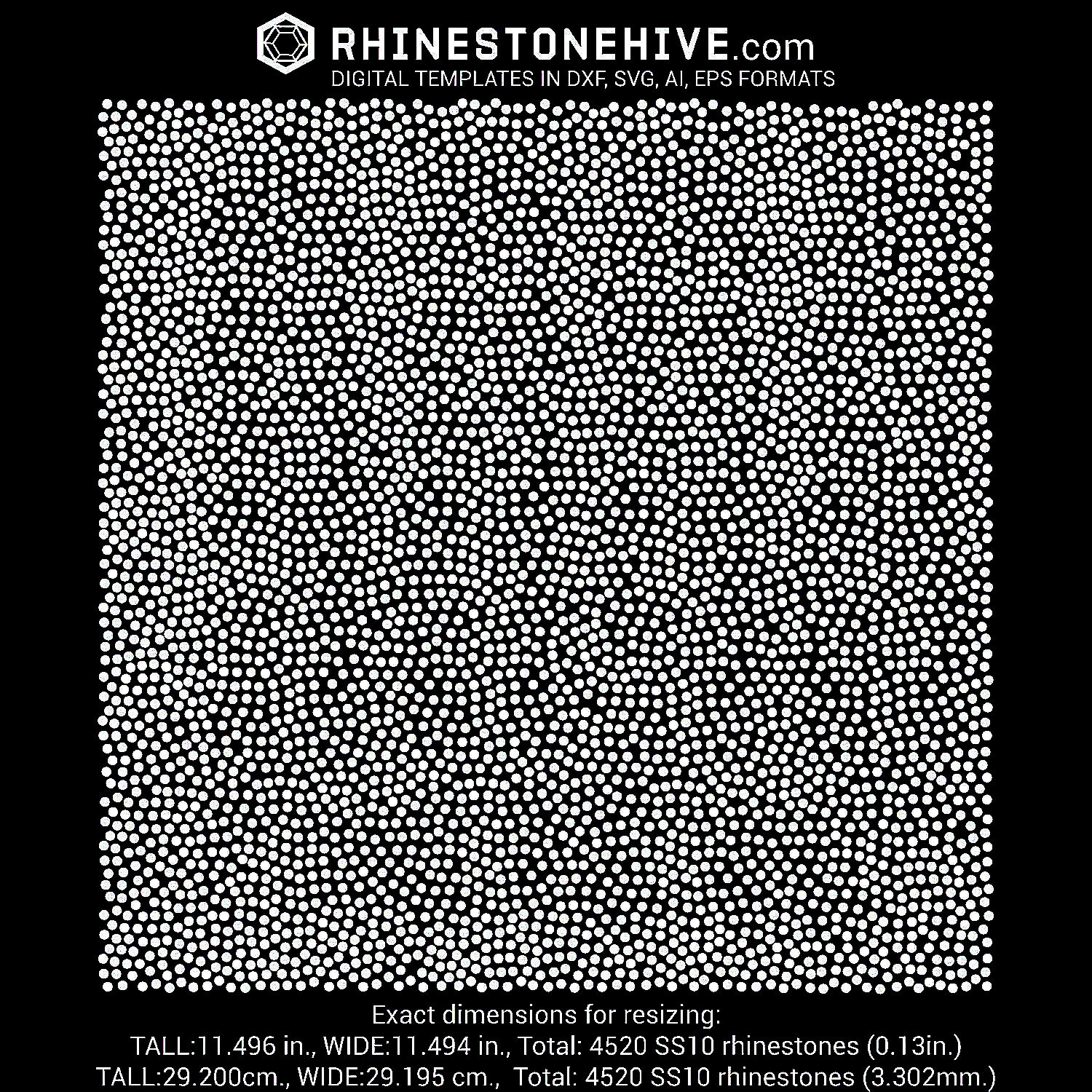 Dense Random Rhinesones Pattern Rhinestone Template 11.5X11.5 In throughout Printable Downloadable Free Rhinestone Templates