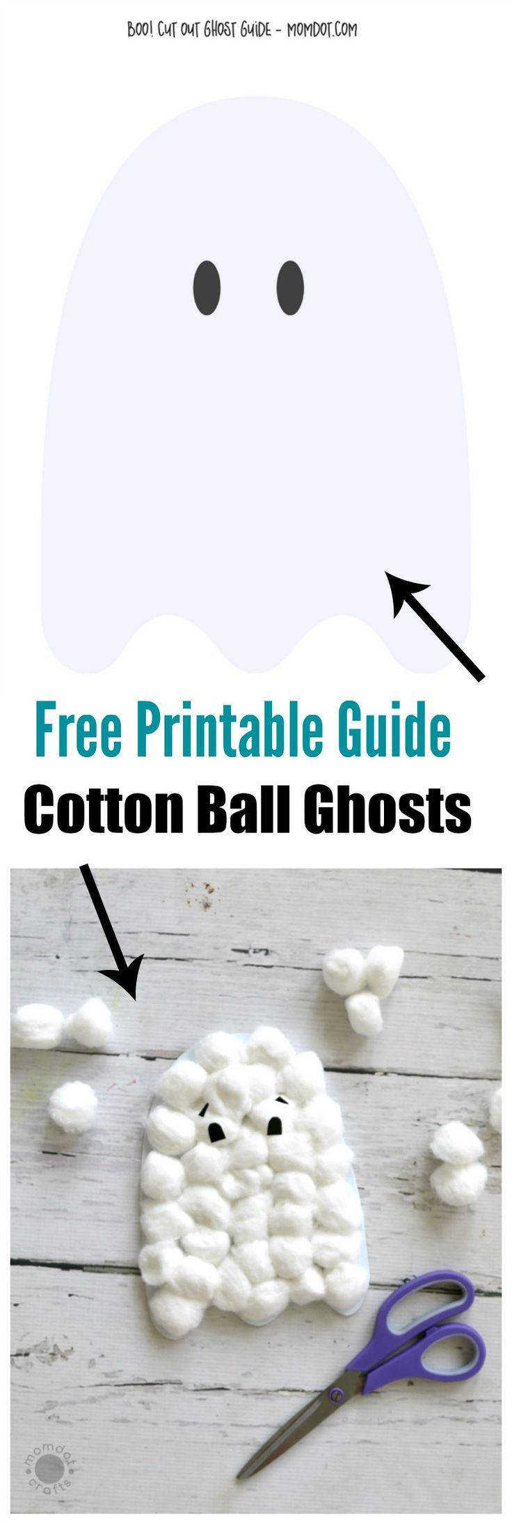 Diy Cotton Ball Ghosts + Free Ghost Template Download!- Momdot within Printable Ghost Ball Template