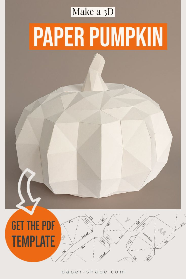 Diy Paper Fall Pumpkin pertaining to Printable 3D Paper Pumpkin Templates