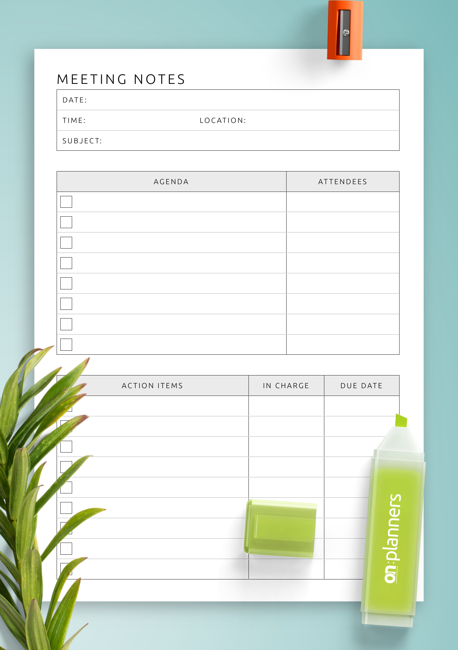 Download Printable Meeting Notes Template Pdf throughout Printable Meeting Notes Template