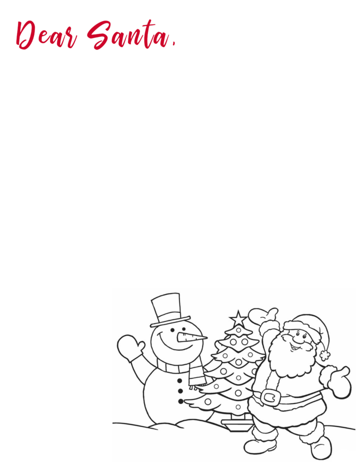 Printable Coloring Letter to Santa Template