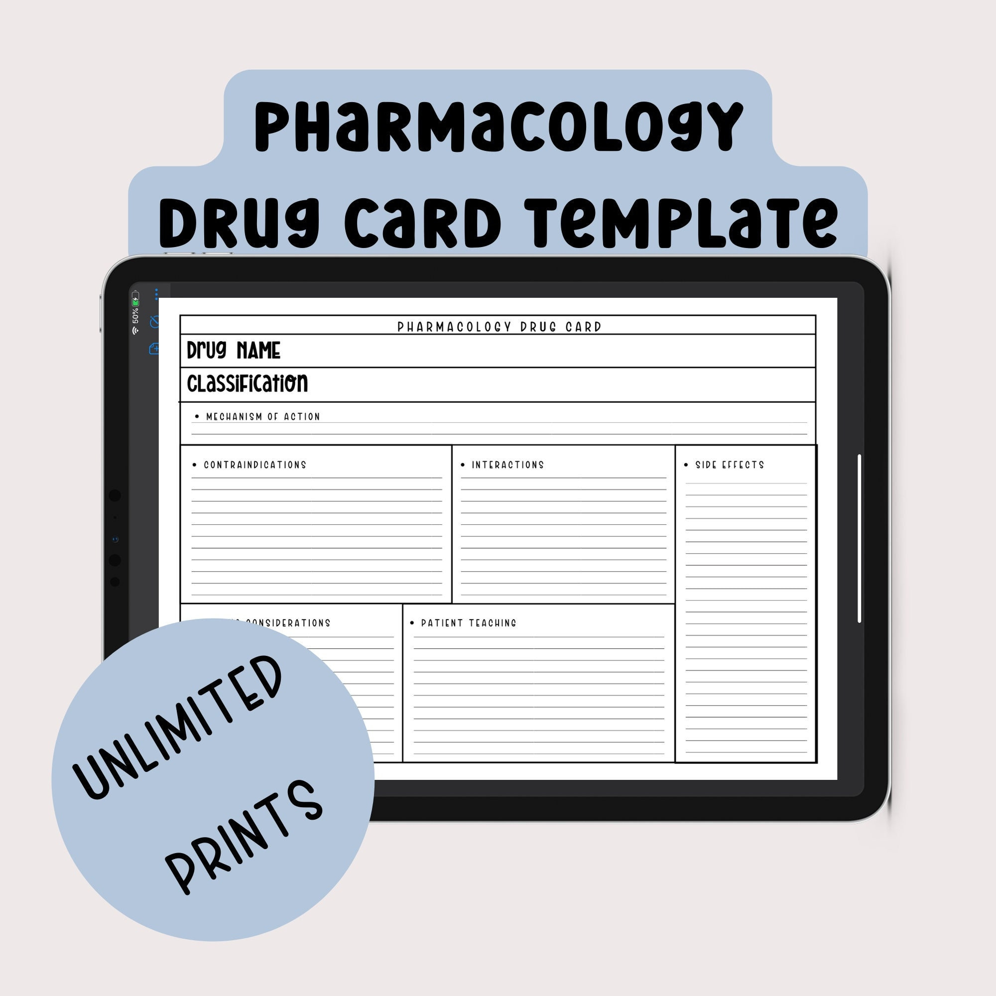 Drug Card Printable Pharmacology Template Nursing School Pharmacy intended for Free Printable Pharmacology Drug Card Template