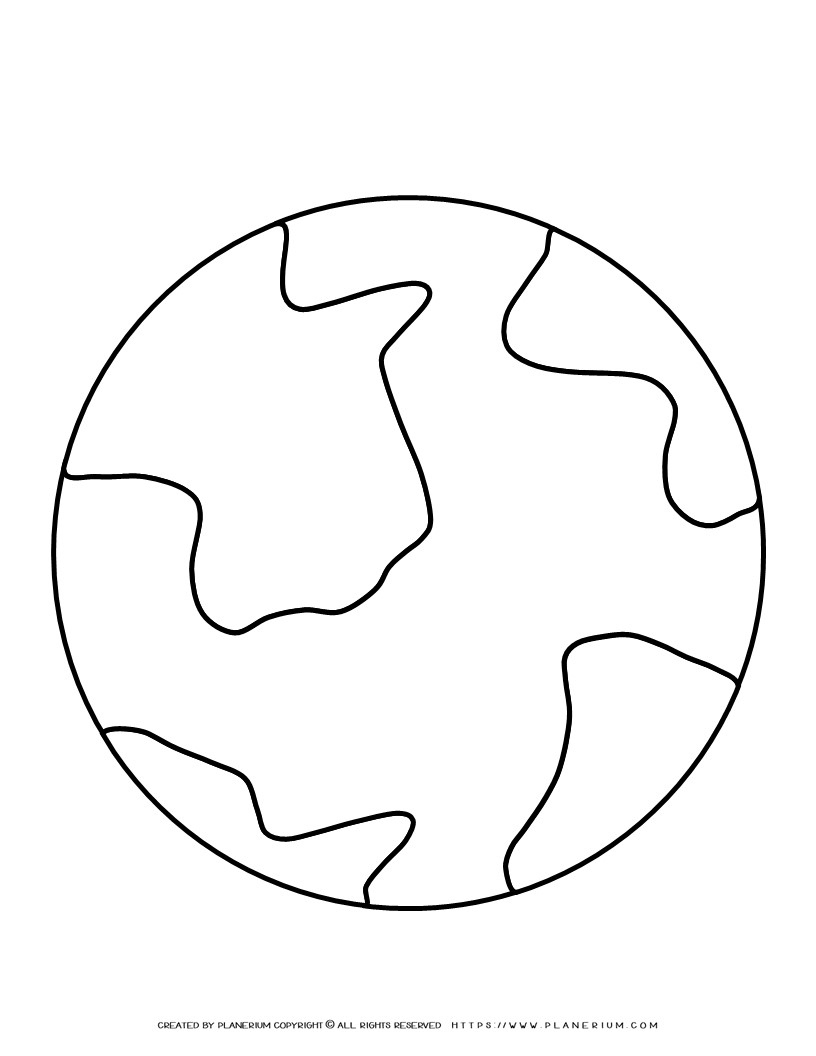 Earth Outline Template | Planerium within Free Printable Earth Template