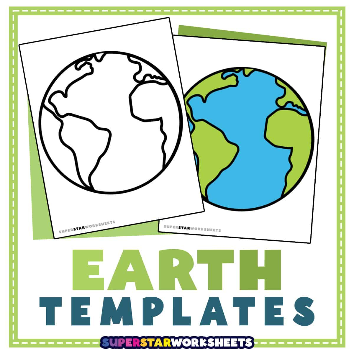 Earth Template - Superstar Worksheets throughout Free Printable Earth Template