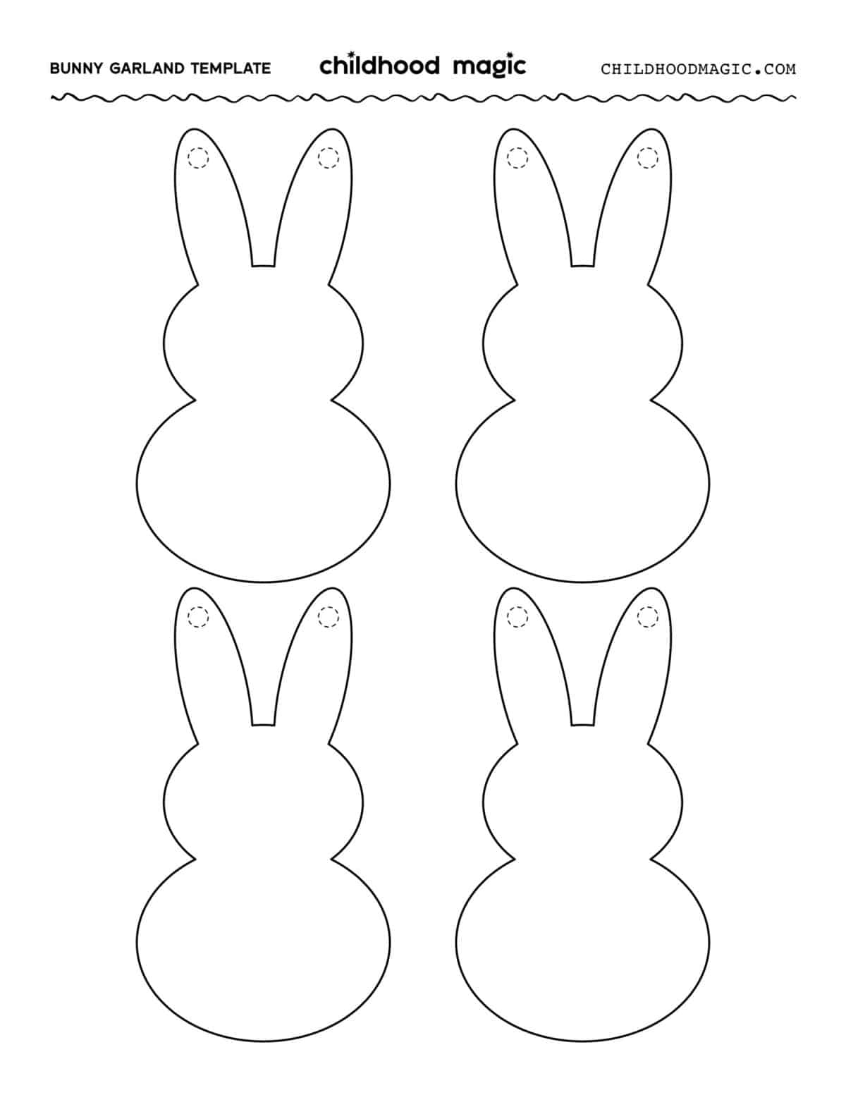 Easter Bunny Garland Craft - Childhood Magic intended for Easter Bunny Printable Bunny Template