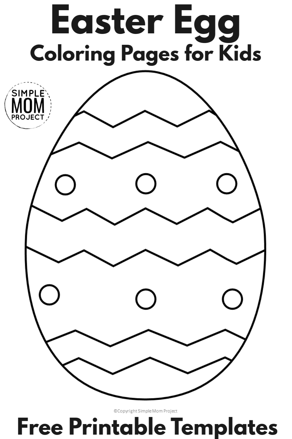 Easter Egg Coloring Pages For Kids With Free Printable Templates inside Free Printable Easter Egg Template