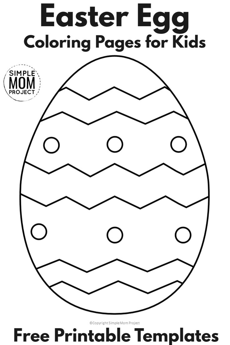 Easter Egg Coloring Pages For Kids With Free Printable Templates throughout Easter Egg Template Printable