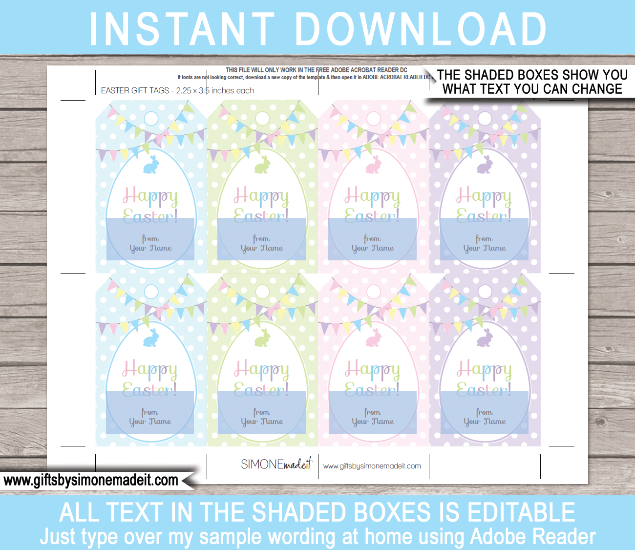 Easter Gift Tags regarding Printable Easter Name Tags Template