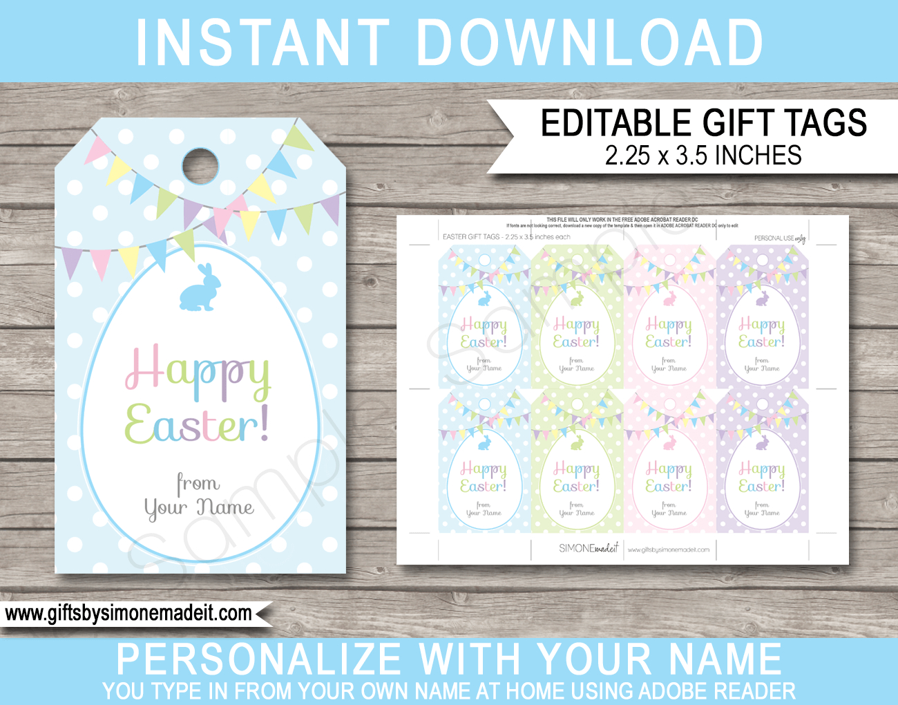 Easter Gift Tags throughout Printable Easter Name Tags Template