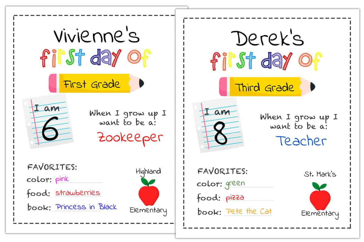 Editable First Day Of School Sign Printable | Mrs. Merry in First Day of School Template Free Printable