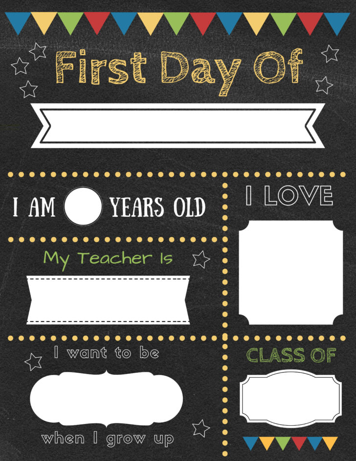 First Day of School Template Free Printable