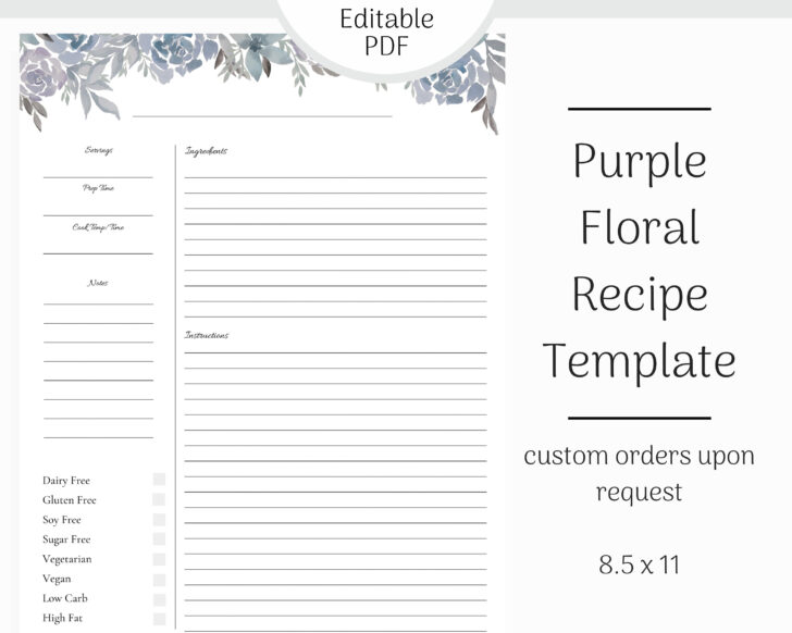 Free Printable Recipe Templates