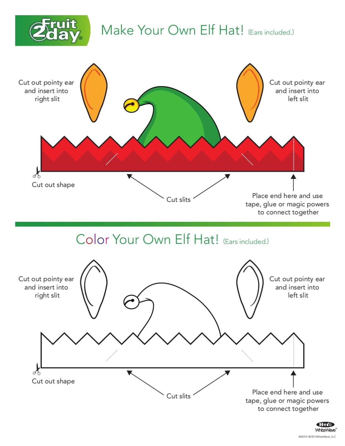 Elf Hat (Click Here To Print) within Elf Hat Printable Template