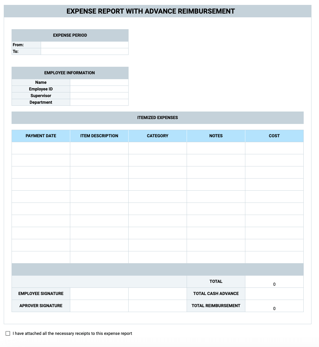 Expense Report Templates - Clockify™ inside Printable Expense Report Template