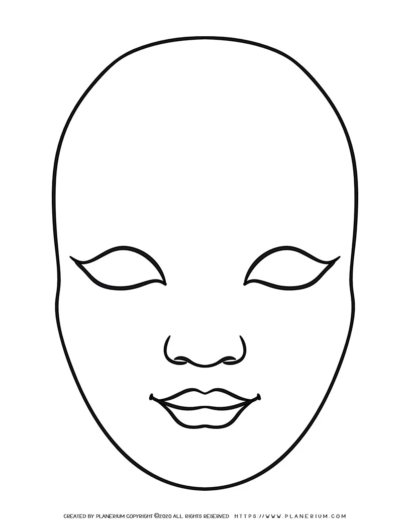 Face Mask Template | Planerium pertaining to Blank Mask Template Printable