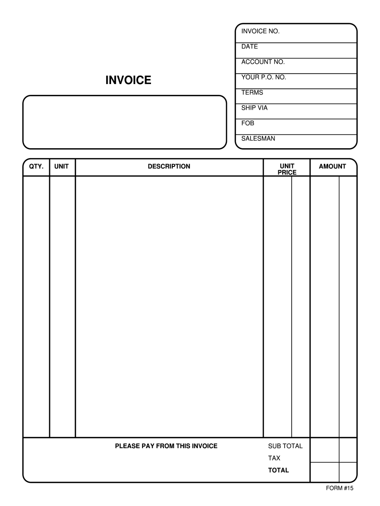 Fillable Invoice - Fill Online, Printable, Fillable, Blank | Pdffiller pertaining to Blank Invoice Template Printable