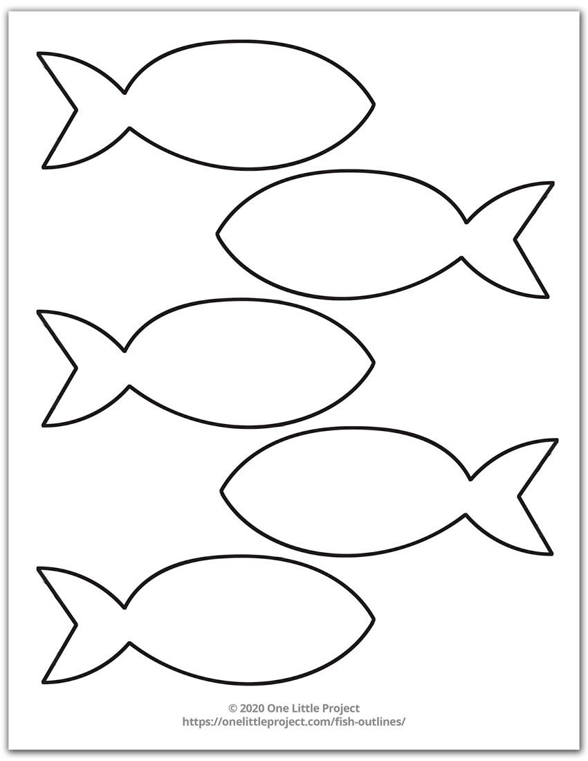 Fish Outlines in Fish Templates Free Printable