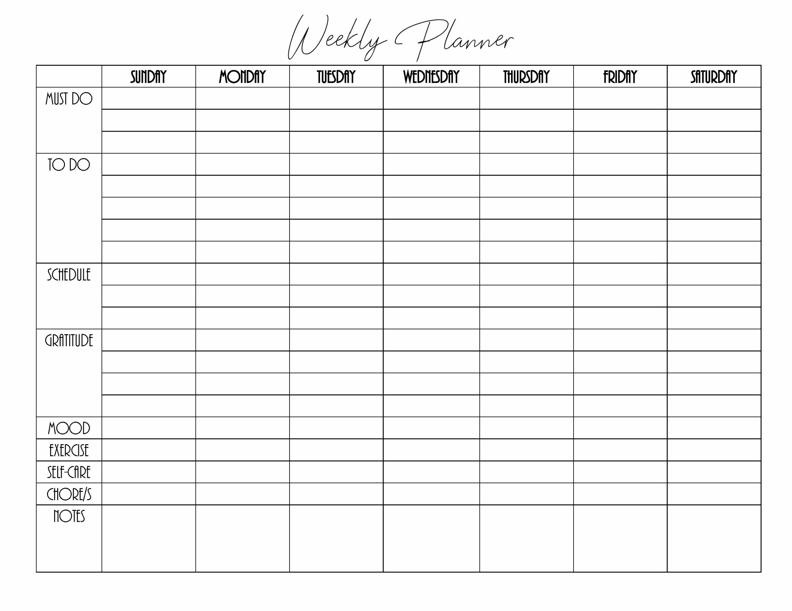 Free 2024 Weekly Planner Pdf Printable | Instant Download within Free Printable Monday First 2 Week Calendar Template