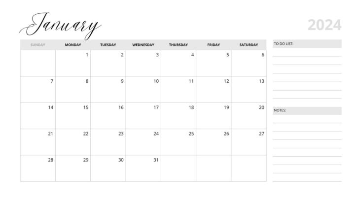 Blank Printable Calendar Template