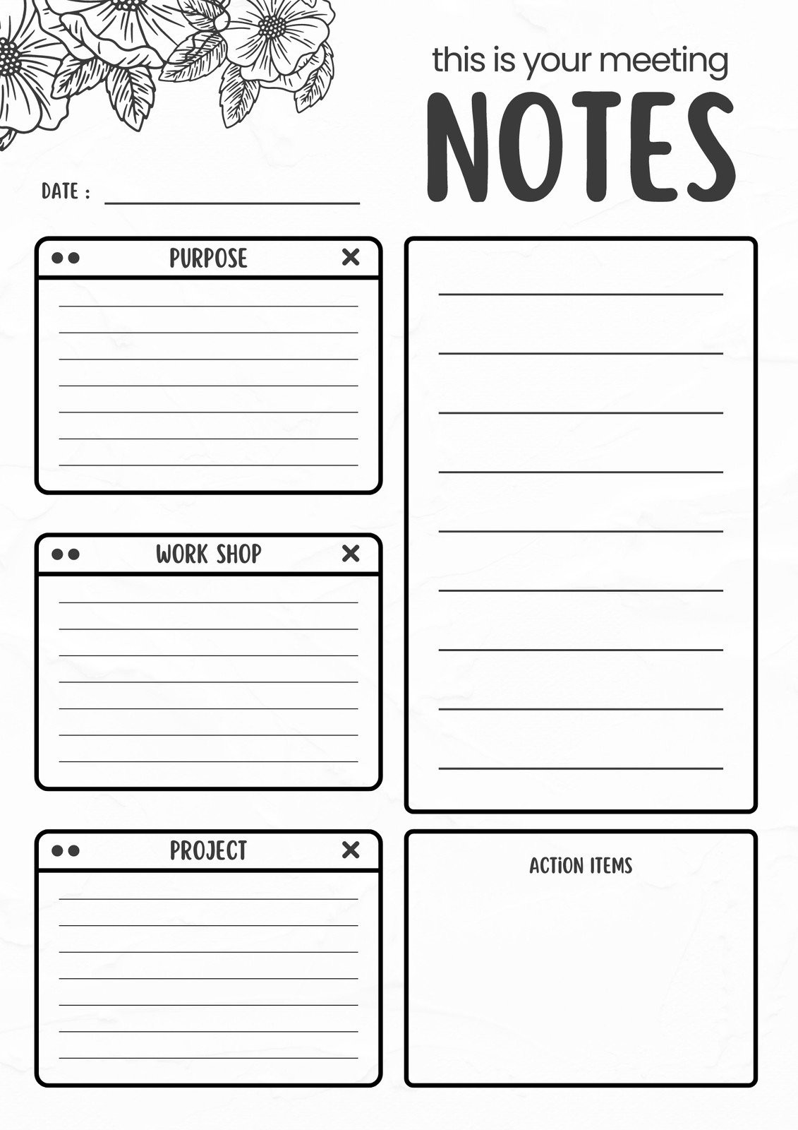 Free And Customizable Notes Templates in Note Taking Printable Templates