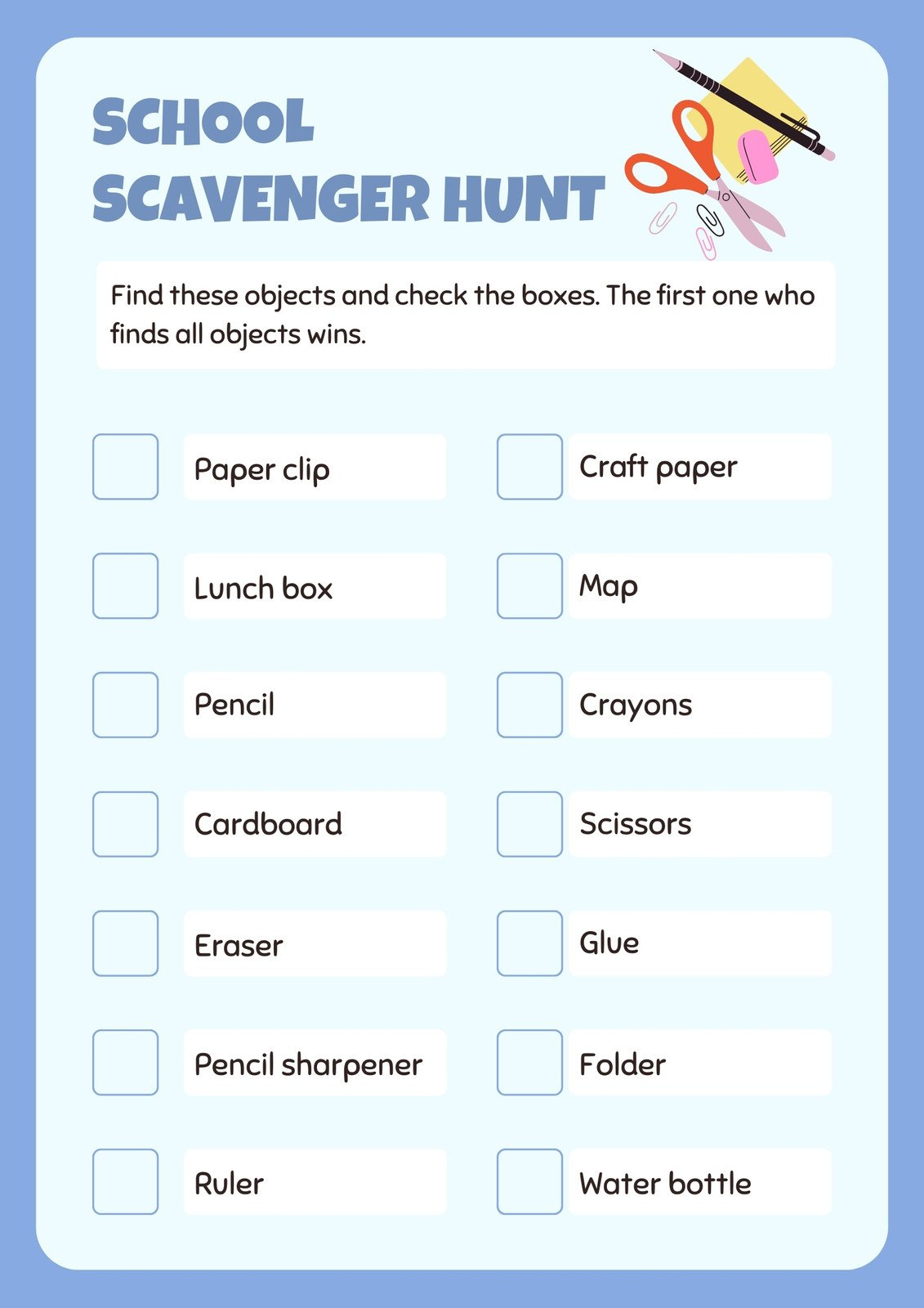 Free And Customizable Scavenger Hunt Templates inside Free Printable Blank Scavenger Hunt Template