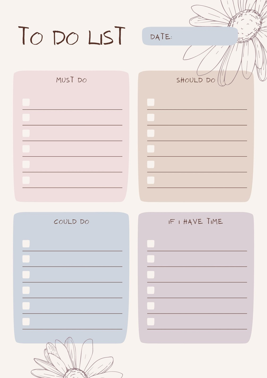 Free And Customizable To Do List Templates intended for Printable Cute To Do List Template