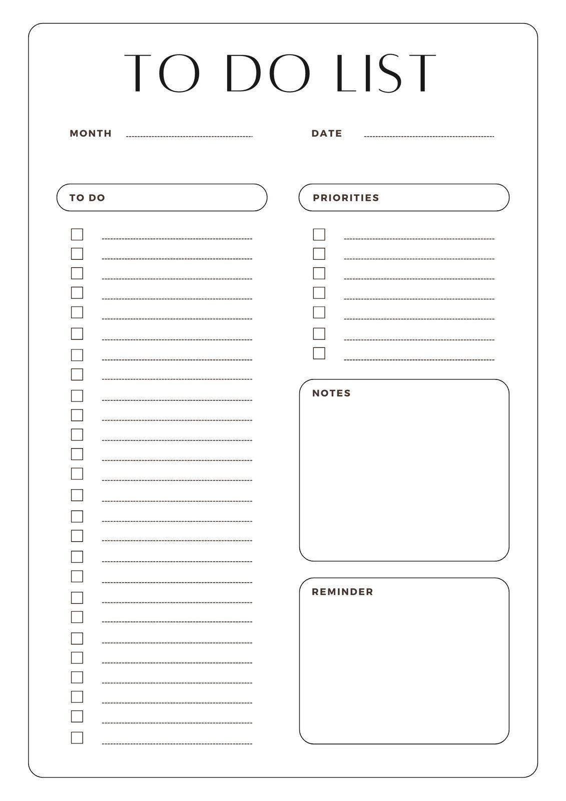 Free And Customizable To Do List Templates with Printable Task List Template