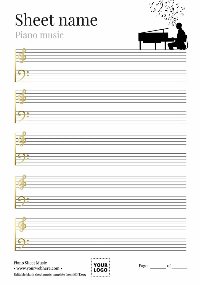 Free Blank Music Sheets To Print for Music Sheet Template Printable