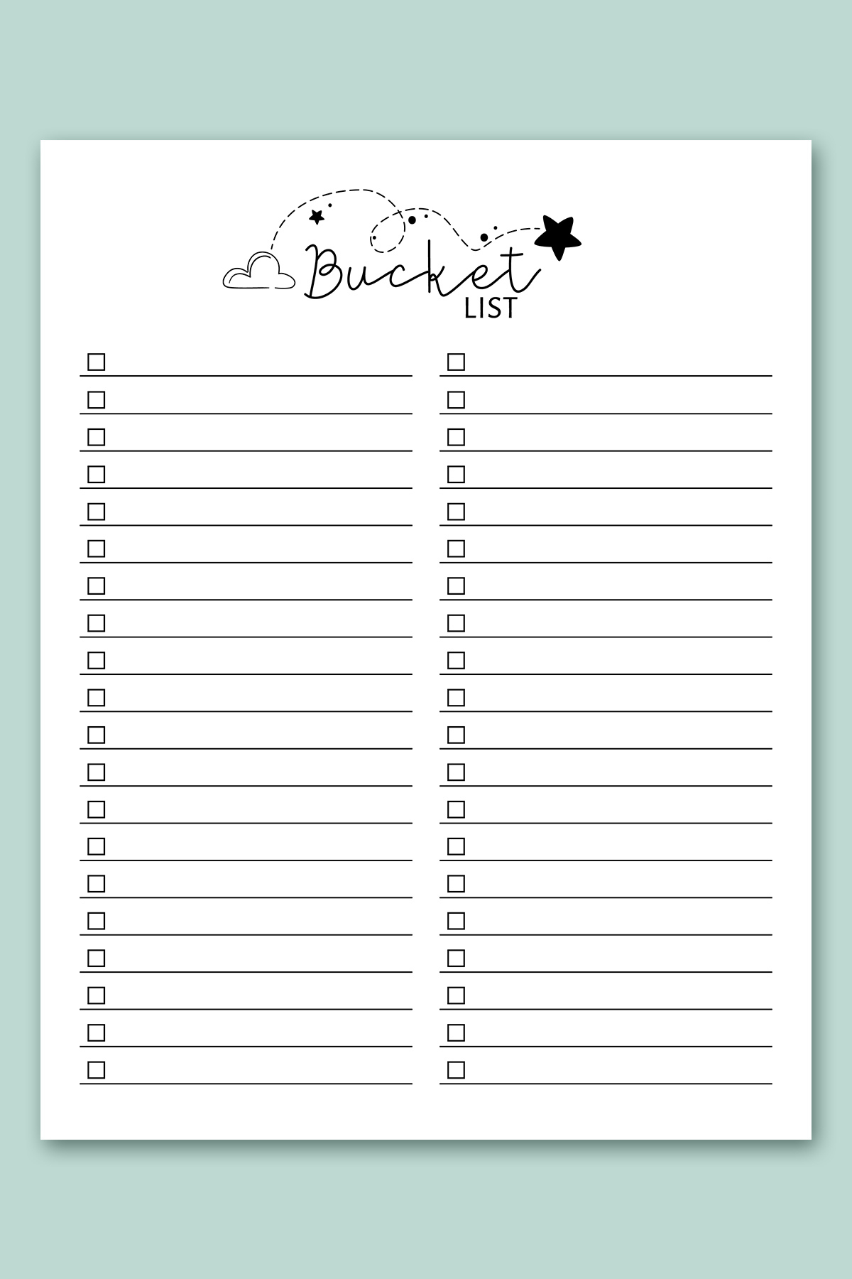 Free Bucket List Printable Templates (Summer, Travel, Etc) with regard to Cute Printable Bucket List Template